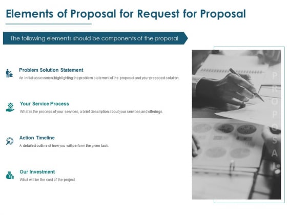 Elements Of Proposal For Request For Proposal Ppt PowerPoint Presentation Show Icon