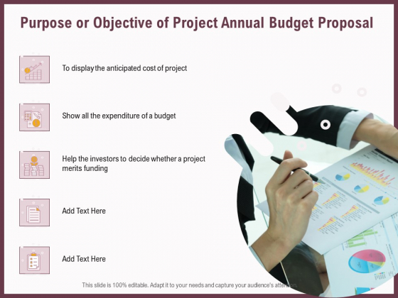 Elements Purpose Or Objective Of Project Annual Budget Proposal Ppt Infographics Objects PDF Elements Purpose Or Objective Of Project Annual Budget Proposal Ppt Infographics Objects PDF