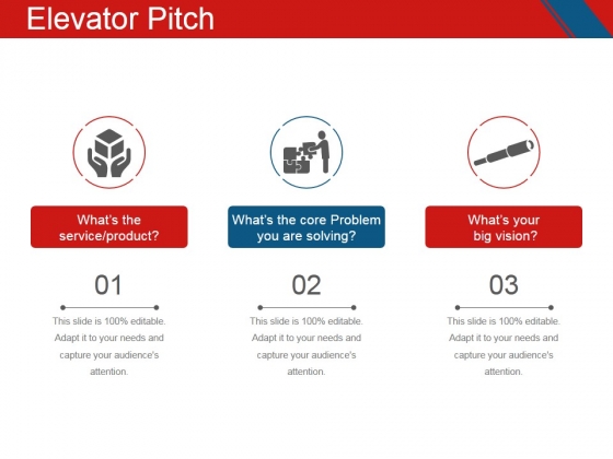 Elevator Pitch Template 2 Ppt PowerPoint Presentation Inspiration Outfit