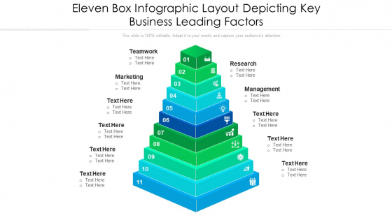 Eleven Box Infographic Layout Depicting Key Business Leading Factors Ppt PowerPoint Presentation Icon Model PDF Eleven Box Infographic Layout Depicting Key Business Leading Factors Ppt PowerPoint Presentation Icon Model PDF
