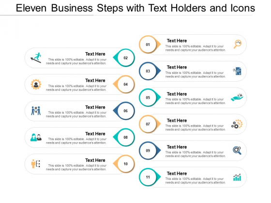 Eleven Business Steps With Text Holders And Icons Ppt PowerPoint Presentation Infographics Guidelines