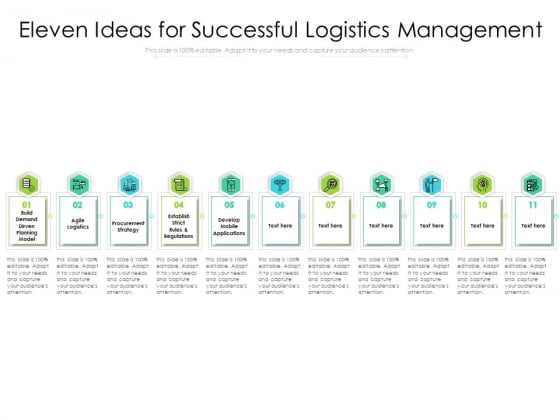 Eleven Ideas For Successful Logistics Management Ppt PowerPoint Presentation Summary Inspiration PDF Eleven Ideas For Successful Logistics Management Ppt PowerPoint Presentation Summary Inspiration PDF