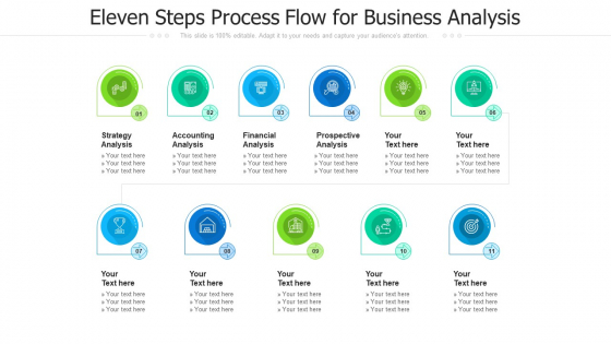Eleven Steps Process Flow For Business Analysis Ppt PowerPoint Presentation Gallery Visuals PDF