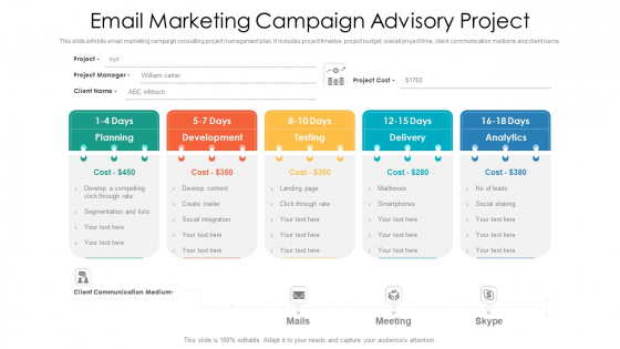 Email Marketing Campaign Advisory Project Ppt PowerPoint Presentation Gallery Infographics PDF Email Marketing Campaign Advisory Project Ppt PowerPoint Presentation Gallery Infographics PDF