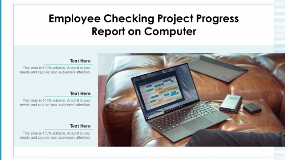 Employee Checking Project Progress Report On Computer Ppt PowerPoint Presentation Gallery PDF