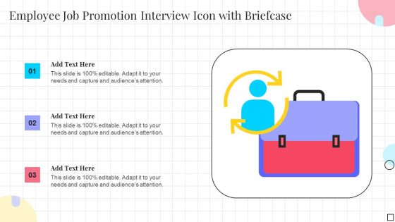 Employee Job Promotion Interview Icon With Briefcase Clipart PDF