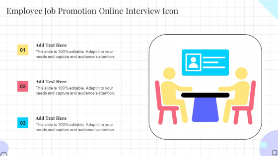 Employee Job Promotion Online Interview Icon Ideas PDF