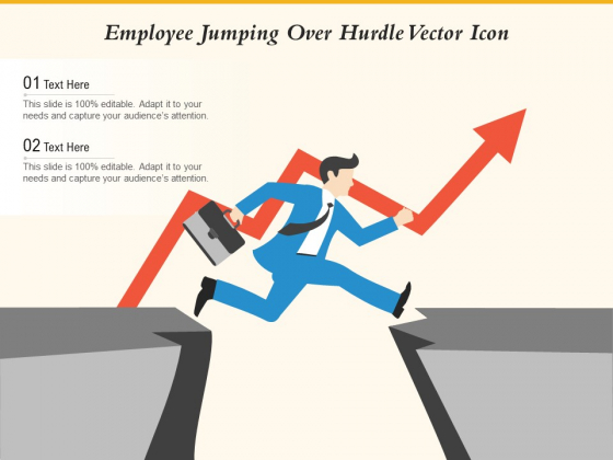 Employee Jumping Over Hurdle Vector Icon Ppt PowerPoint Presentation Inspiration Slide PDF