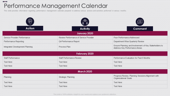 Employee Performance Improvement Framework Performance Management Calendar Inspiration PDF
