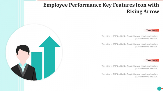 Employee Performance Key Features Icon With Rising Arrow Pictures PDF