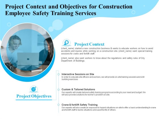 Employee Safety Health Training Program Project Context And Objectives For Construction Services Graphics PDF Employee Safety Health Training Program Project Context And Objectives For Construction Services Graphics PDF