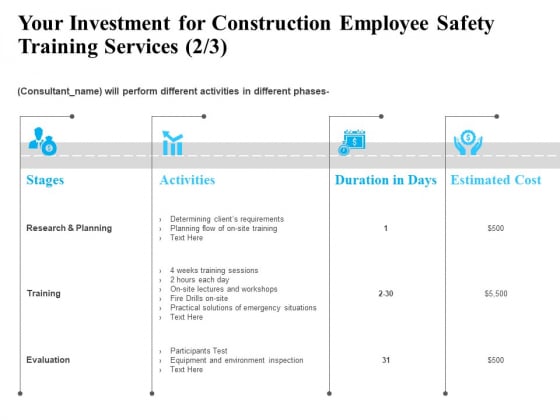 Employee Safety Health Training Program Your Investment For Construction Employee Services Demonstration PDF Employee Safety Health Training Program Your Investment For Construction Employee Services Demonstration PDF