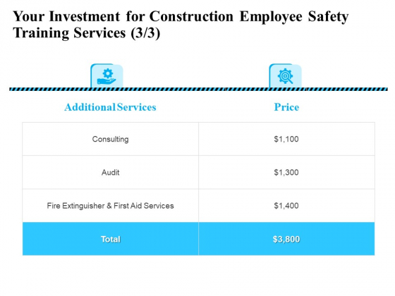 Employee Safety Health Training Program Your Investment For Construction Training Services Elements PDF