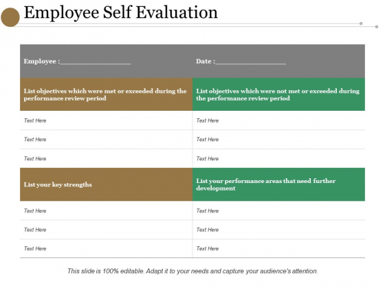 Employee Self Evaluation Ppt PowerPoint Presentation File Background Designs