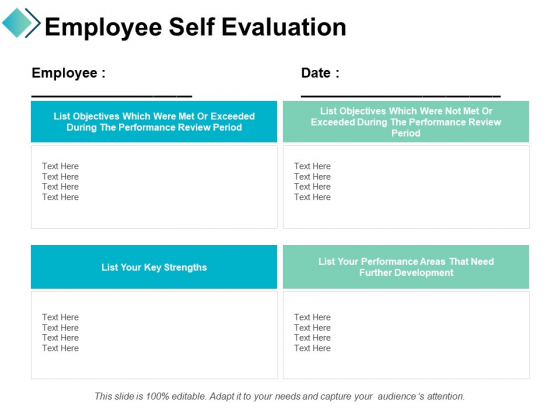 Employee Self Evaluation Ppt PowerPoint Presentation Visual Aids Layouts