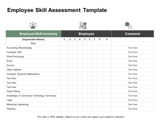 Employee Skill Assessment Template Ppt PowerPoint Presentation Styles Layouts