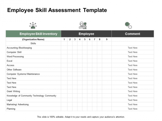 employee skill assessment template ppt powerpoint employee skill assessment template