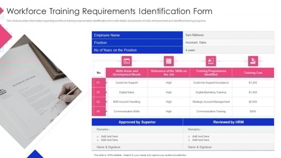 Employee Training Playbook Workforce Training Requirements Identification Form Portrait PDF Employee Training Playbook Workforce Training Requirements Identification Form Portrait PDF
