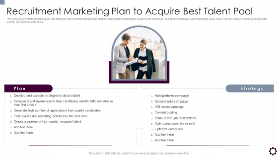 Employee Value Proposition Recruitment Marketing Plan To Acquire Best Talent Pool Ideas PDF