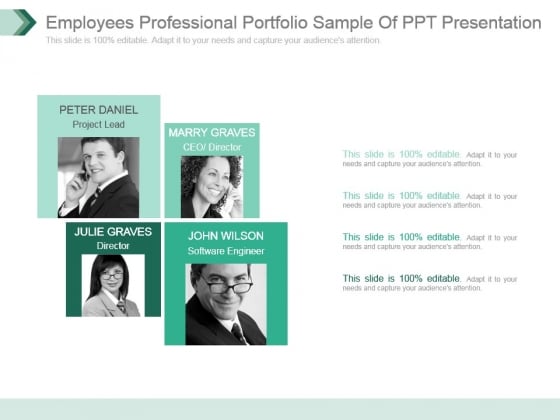 Employees Professional Portfolio Sample Of Ppt Presentation Employees Professional Portfolio Sample Of Ppt Presentation