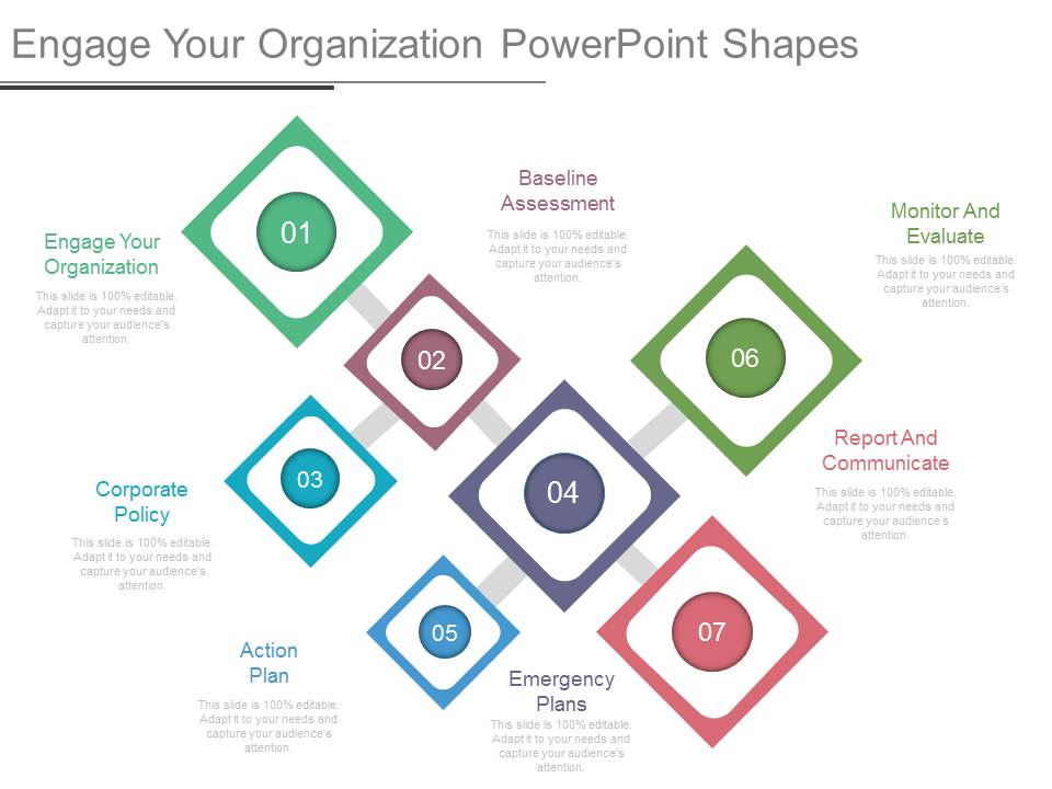 Engage Your Organization Powerpoint Shapes