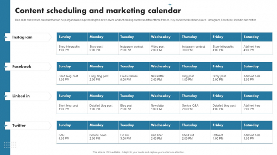 Enhancing Customer Outreach Content Scheduling And Marketing Calendar Background PDF