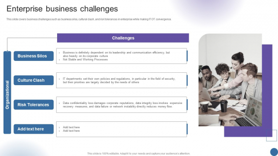 Enterprise Business Challenges Managing Organizational Transformation Mockup PDF