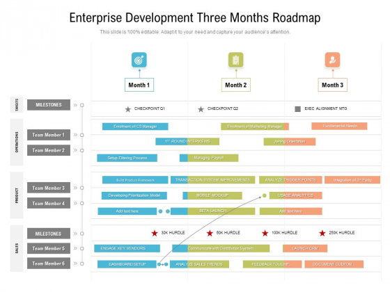 Enterprise Development Three Months Roadmap Brochure