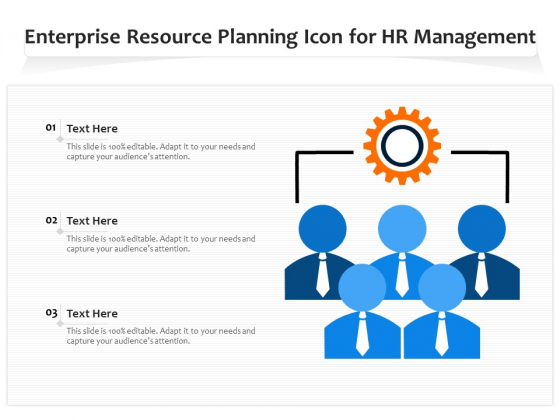 Enterprise Resource Planning Icon For HR Management Ppt PowerPoint Presentation Gallery Slides PDF