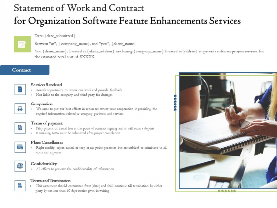 Enterprise Software Development Service Statement Of Work And Contract For Organization Feature Enhancements Topics PDF Enterprise Software Development Service Statement Of Work And Contract For Organization Feature Enhancements Topics PDF