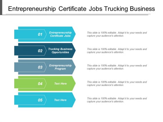 Entrepreneurship Certificate Jobs Trucking Business Opportunities Entrepreneurship Program Ppt PowerPoint Presentation Gallery Background Image