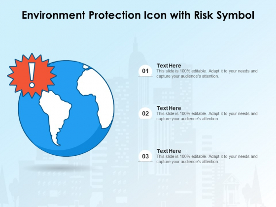 Environment Protection Icon With Risk Symbol Ppt PowerPoint Presentation Ideas Slides PDF