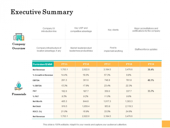 Equity Capital Funding Executive Summary Ppt Summary Clipart PDF