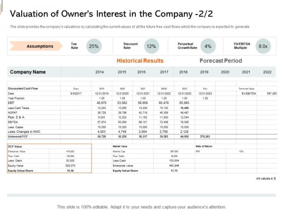 Equity Crowd Investing Valuation Of Owners Interest In The Company Assumptions Demonstration PDF Equity Crowd Investing Valuation Of Owners Interest In The Company Assumptions Demonstration PDF
