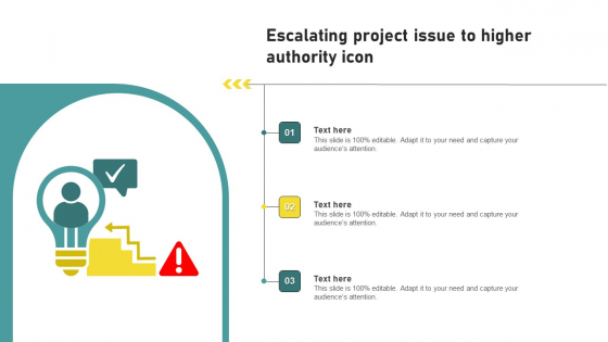 Escalating Project Issue To Higher Authority Icon Diagrams PDF