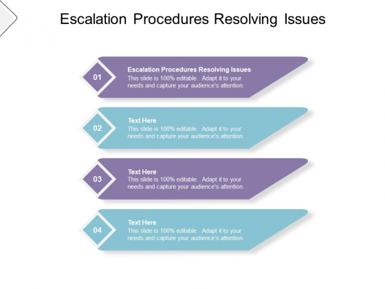 Escalation Procedures Resolving Issues Ppt PowerPoint Presentation Inspiration Templates Cpb Pdf