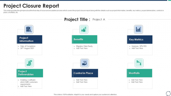 Escalation Steps For Projects Project Closure Report Graphics PDF Escalation Steps For Projects Project Closure Report Graphics PDF