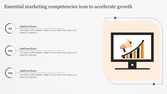 Essential Marketing Competencies Icon To Accelerate Growth Ppt Styles Format Ideas PDF