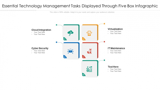 Essential Technology Management Tasks Displayed Through Five Box Infographic Ppt PowerPoint Presentation File Graphic Tips PDF Essential Technology Management Tasks Displayed Through Five Box Infographic Ppt PowerPoint Presentation File Graphic Tips PDF