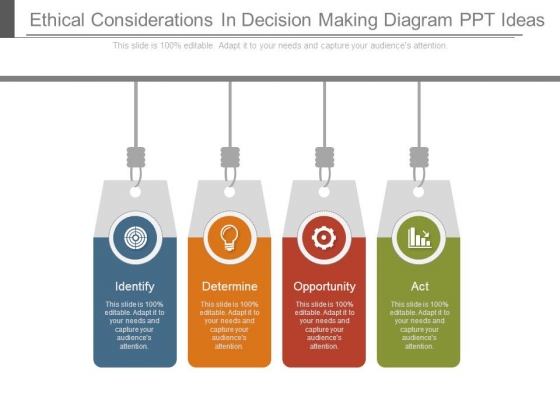 Ethical Considerations In Decision Making Diagram Ppt Ideas