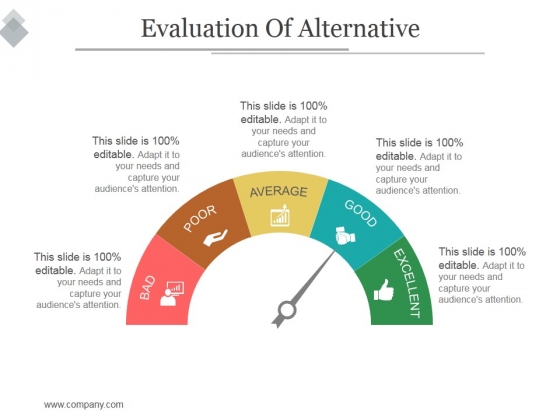 Evaluation Of Alternative Ppt PowerPoint Presentation Visual Aids