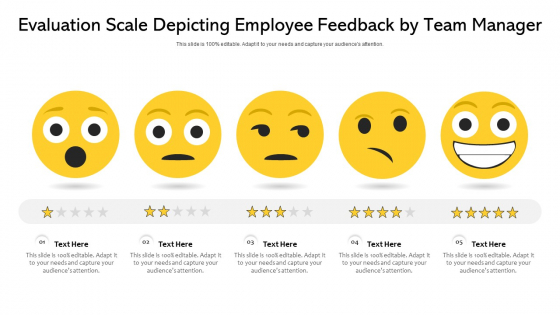 Evaluation Scale Depicting Employee Feedback By Team Manager Ppt PowerPoint Presentation Gallery Sample PDF