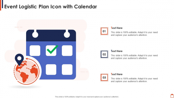 Event Logistic Plan Icon With Calendar Microsoft PDF