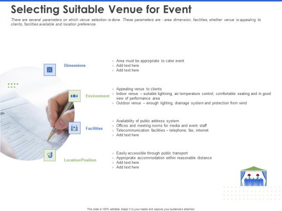Event Management Services Selecting Suitable Venue For Event Ppt PowerPoint Presentation Infographics Design Ideas PDF Event Management Services Selecting Suitable Venue For Event Ppt PowerPoint Presentation Infographics Design Ideas PDF