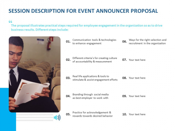 Event Time Announcer Session Description For Event Announcer Proposal Ppt File Maker PDF Event Time Announcer Session Description For Event Announcer Proposal Ppt File Maker PDF