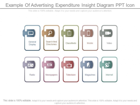 Example Of Advertising Expenditure Insight Diagram Ppt Icon Example Of Advertising Expenditure Insight Diagram Ppt Icon