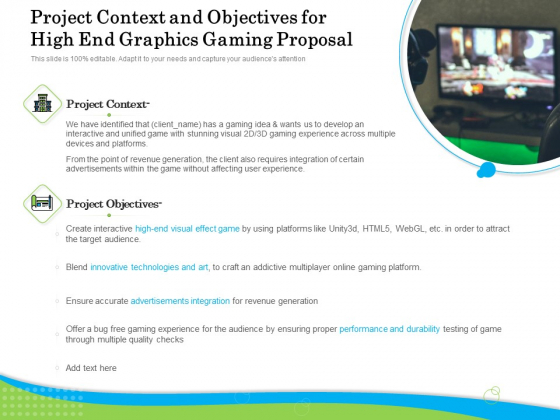 Exclusive Illustration Gaming Project Context And Objectives For High End Graphics Gaming Proposal Themes PDF Exclusive Illustration Gaming Project Context And Objectives For High End Graphics Gaming Proposal Themes PDF