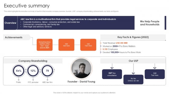 Executive Summary Multinational Legal Firm Company Profile Introduction PDF Executive Summary Multinational Legal Firm Company Profile Introduction PDF