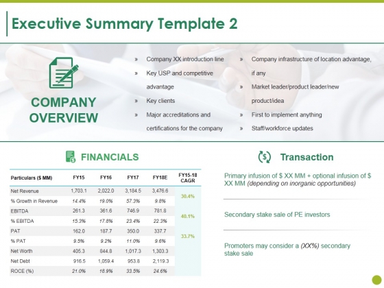 Executive Summary Template 2 Ppt PowerPoint Presentation Summary Ideas