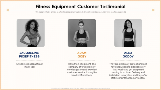 Exercise Equipment Fitness Equipment Customer Testimonial Introduction PDF Exercise Equipment Fitness Equipment Customer Testimonial Introduction PDF